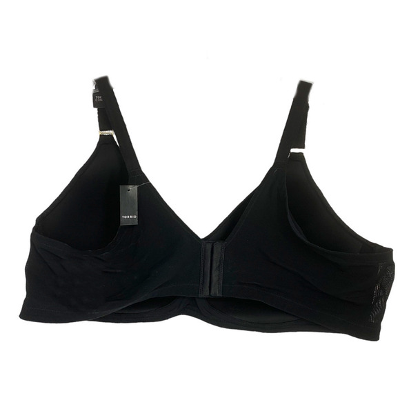 New Torrid 360 Back Smoothing Wire Free Lightly Lined Bra Black Leopard Sz 46C - Picture 6 of 8